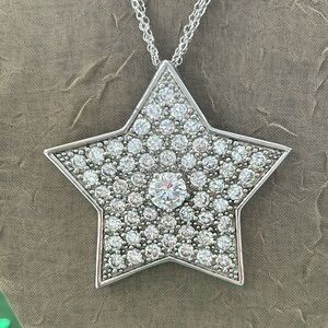 Sterling Silver Chain With Cubic Zirconia Star